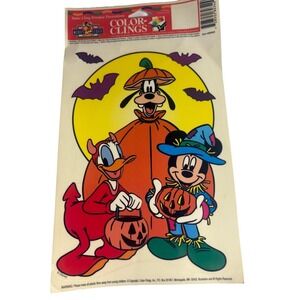 Vintage Color Cling HALLOWEEN Mickey' Donald Goofy Pluto Mickey's Stuff For Kids